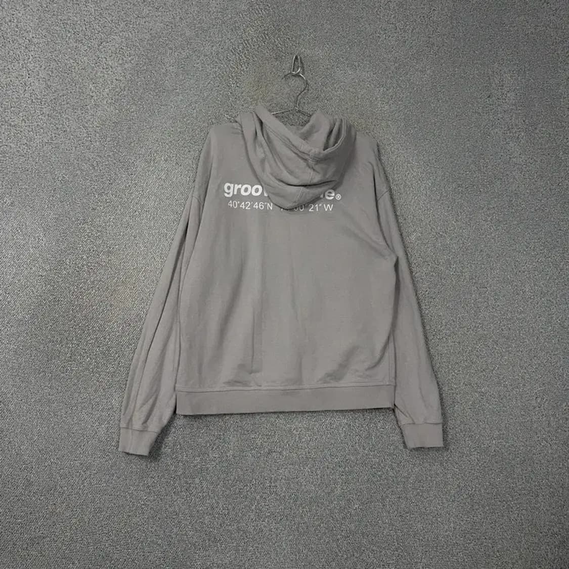 그루브라임 로고 그레이 오버핏 후드티 M 상품이미지2