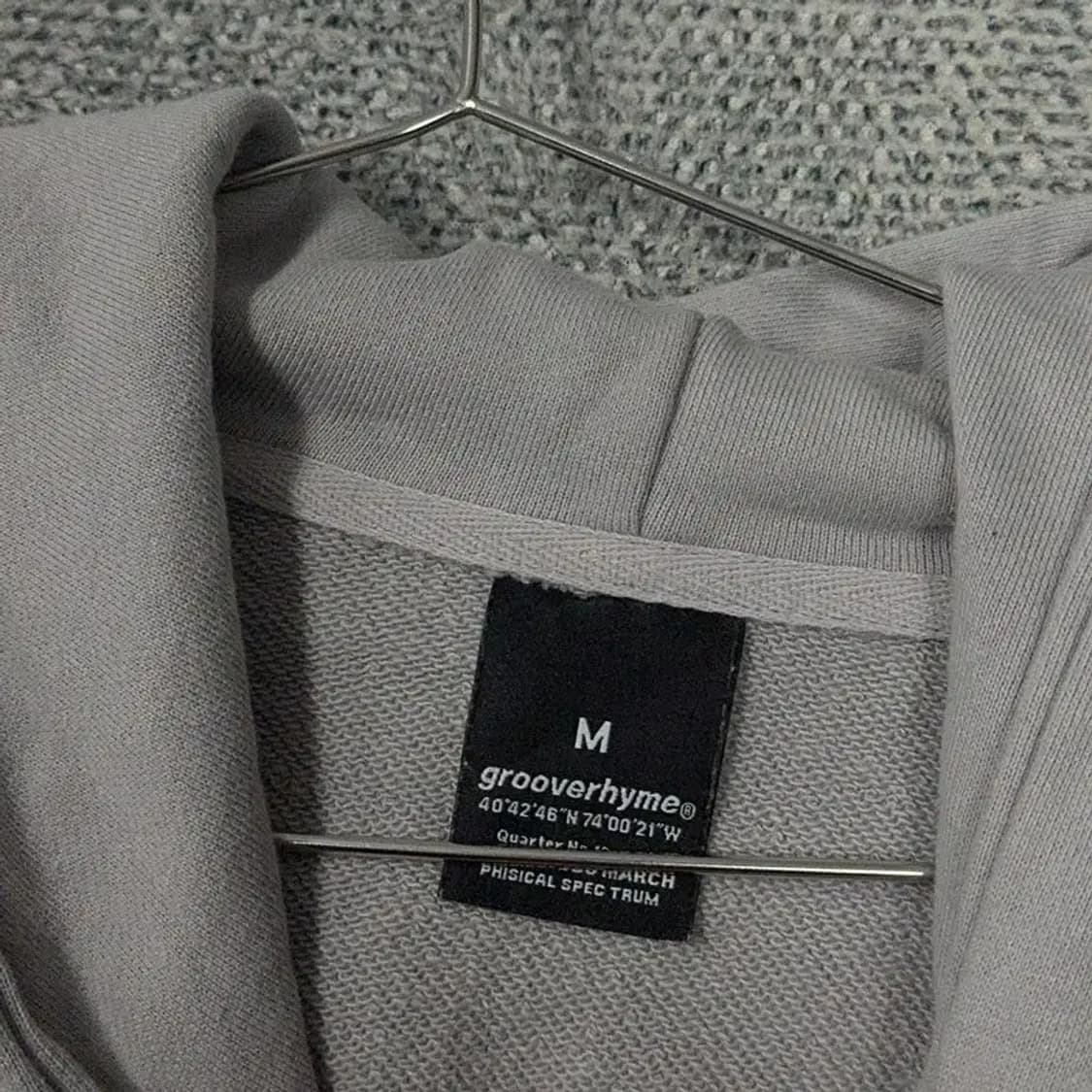 그루브라임 로고 그레이 오버핏 후드티 M 상품이미지5