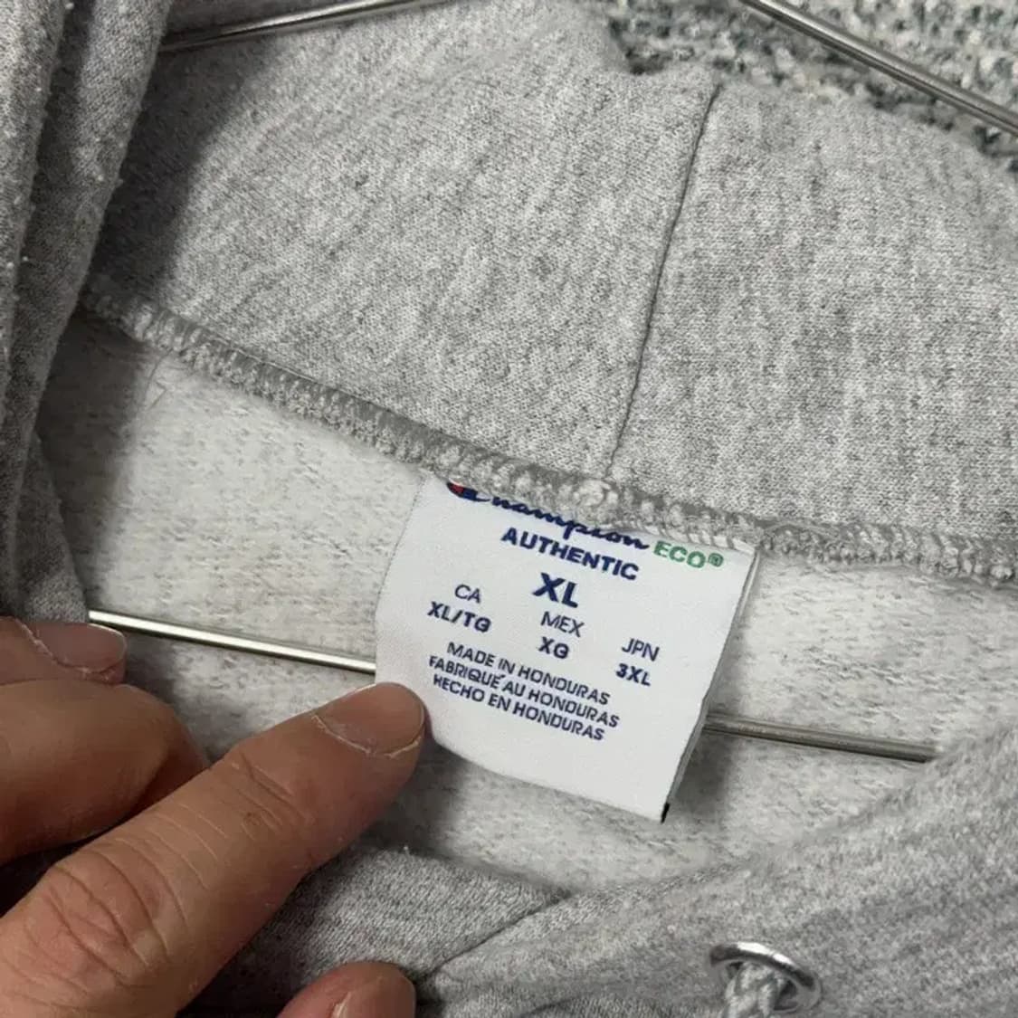 챔피온 라이트 그레이 오버핏 후드티 XL 상품이미지3