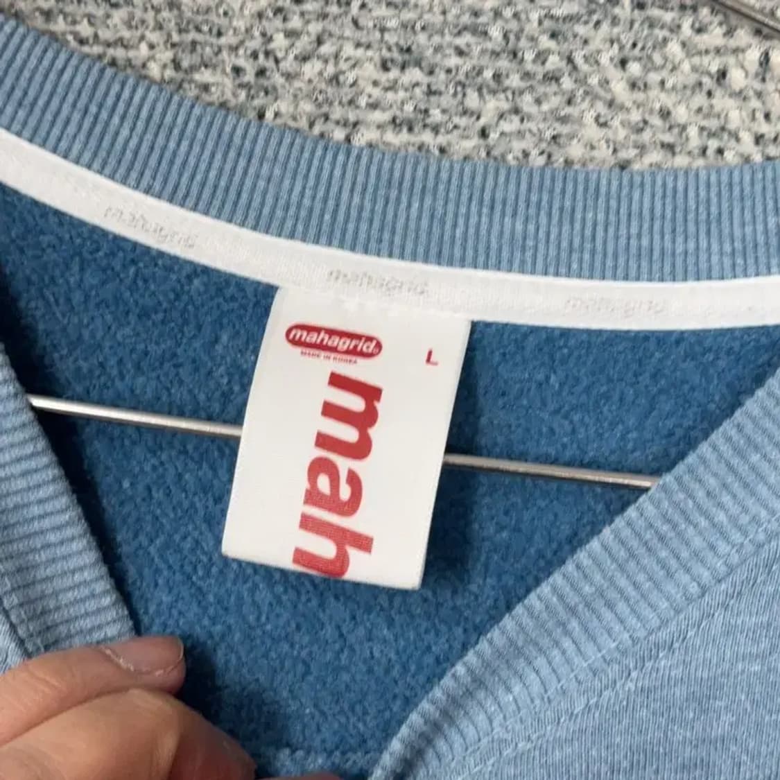 마하그리드 프린팅 블루 맨투맨 L 상품이미지3