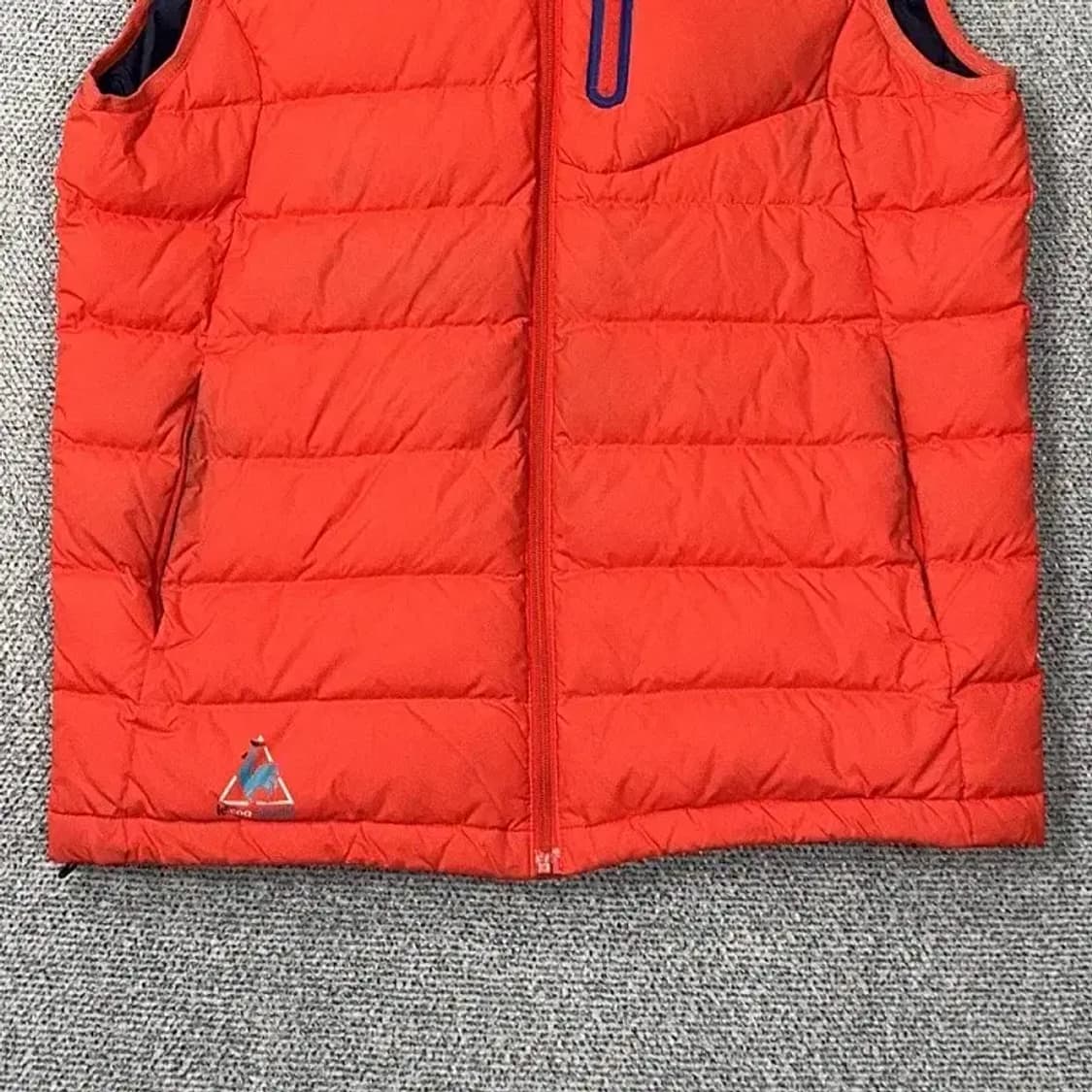 르꼬끄 로고 오렌지 덕다운 패딩 조끼 L 상품이미지4
