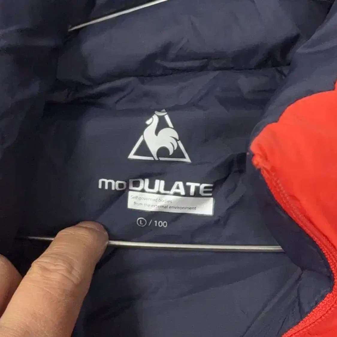 르꼬끄 로고 오렌지 덕다운 패딩 조끼 L 상품이미지5