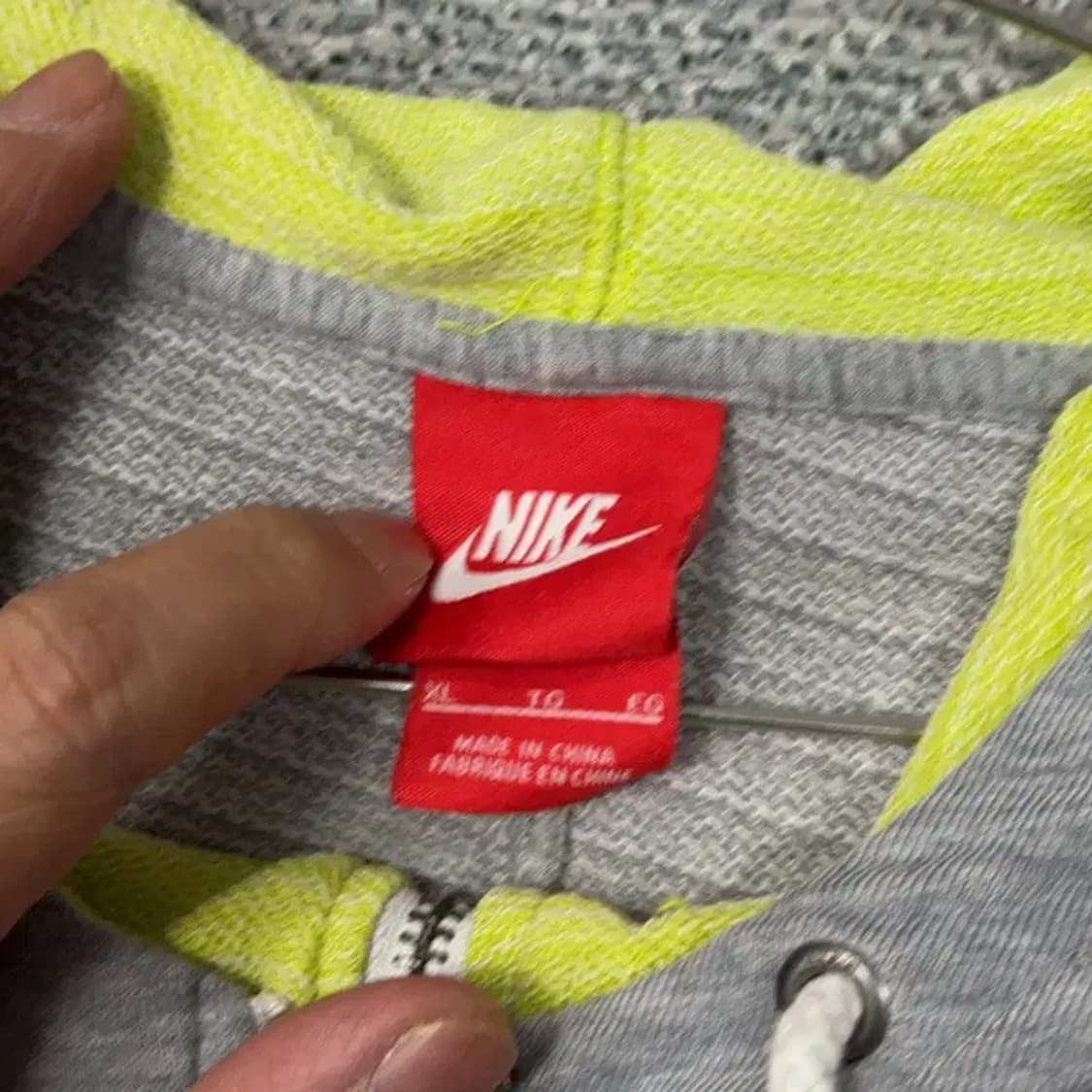 나이키 로고 스우시 라이트 그레이 후드 집업 XL 상품이미지3