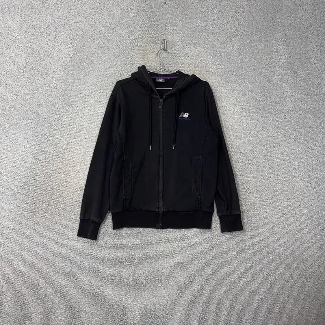 뉴발란스 블랙 로고 캐주얼 후드집업 M 상품이미지1