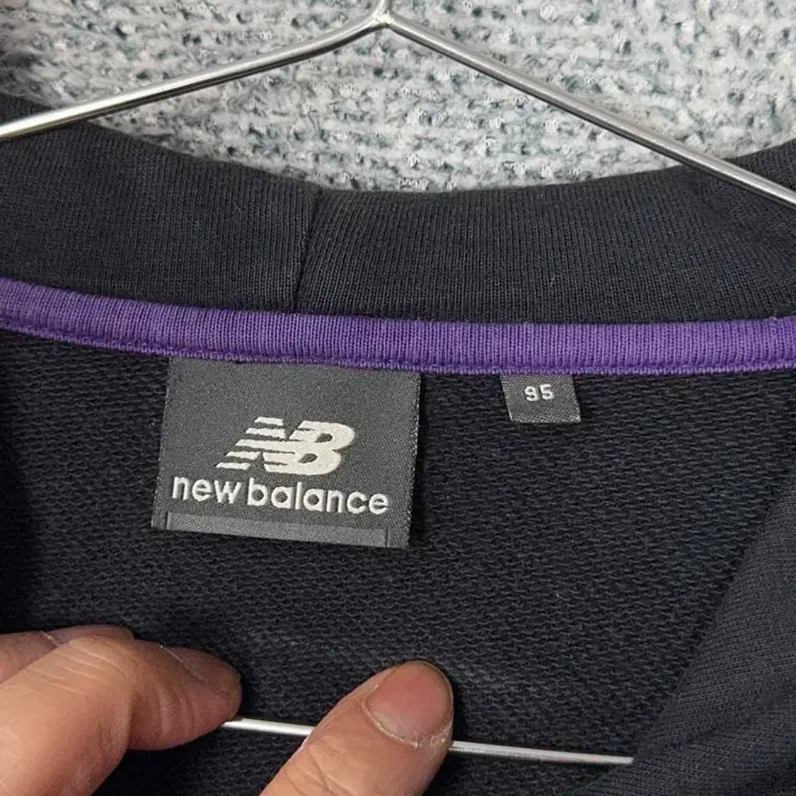뉴발란스 블랙 로고 캐주얼 후드집업 M 상품이미지3