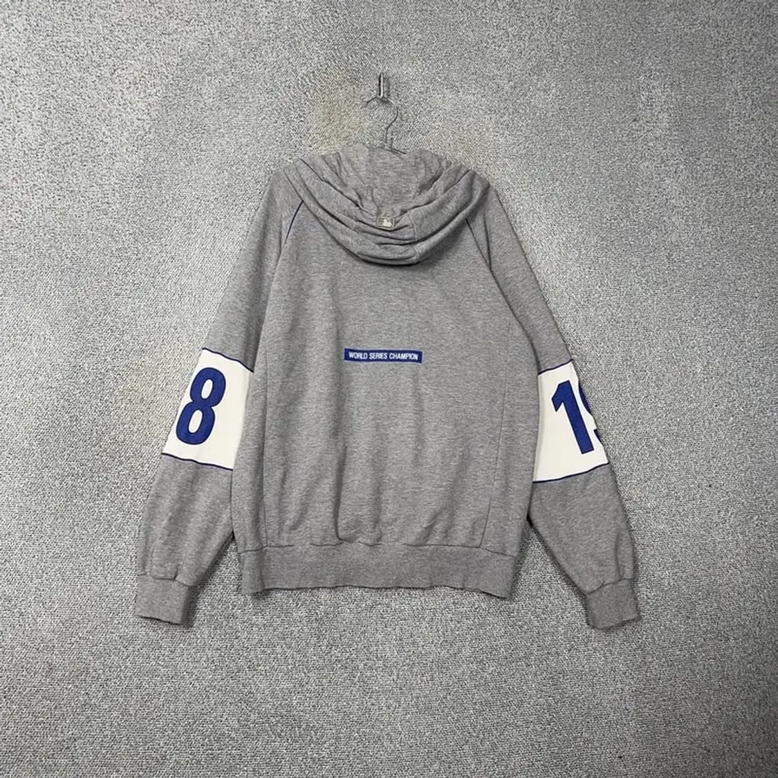 MLB LA다저스 로고 그레이 오버핏 후드집업 105 상품이미지2