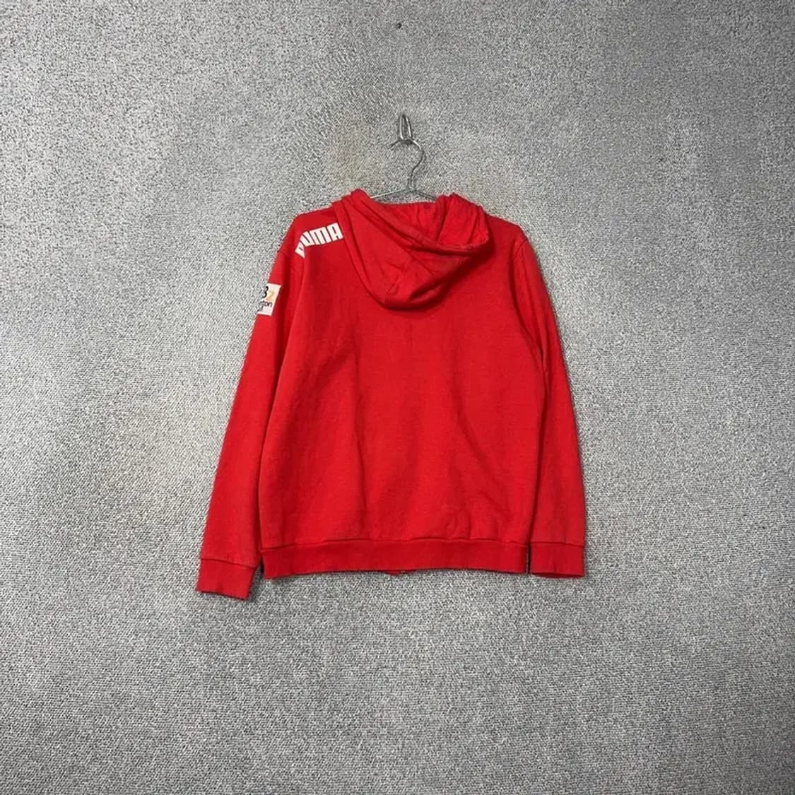 푸마 로고 기모 레드 후드집업 L 상품이미지2