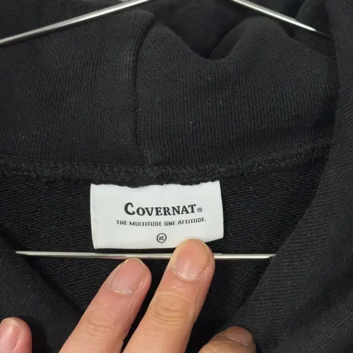 커버낫 아치 로고 블랙 스웻 후드티 XL 상품이미지5