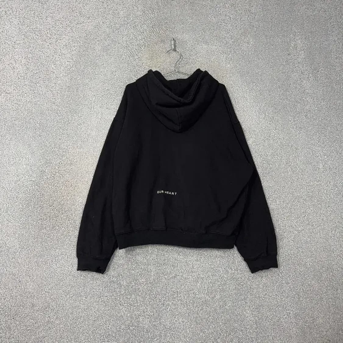 하트클럽 로고 블랙 오버핏 스웻 후드티 M 상품이미지2