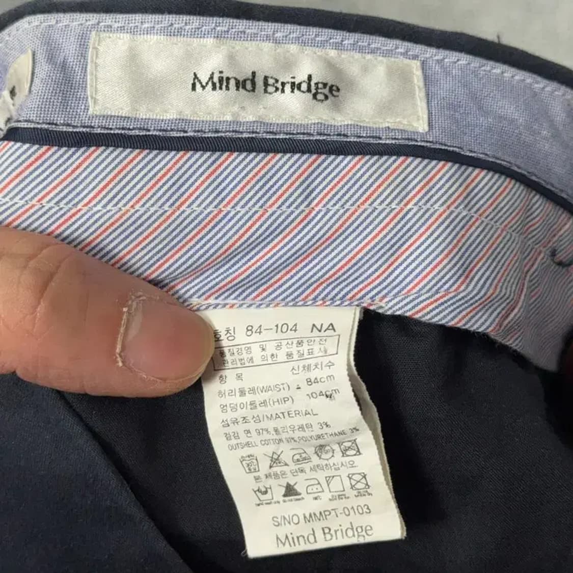 마인드브릿지 네이비 캐주얼 치노팬츠 84-104 상품이미지5