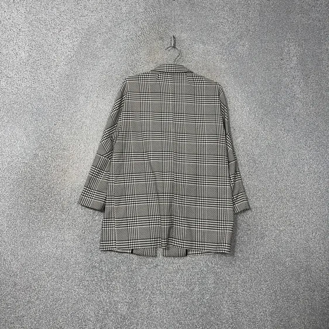 자라 그레이 체크 원버튼 코트 블레이저 자켓 M 상품이미지2