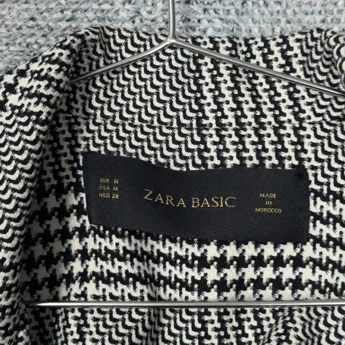 자라 그레이 체크 원버튼 코트 블레이저 자켓 M 상품이미지3