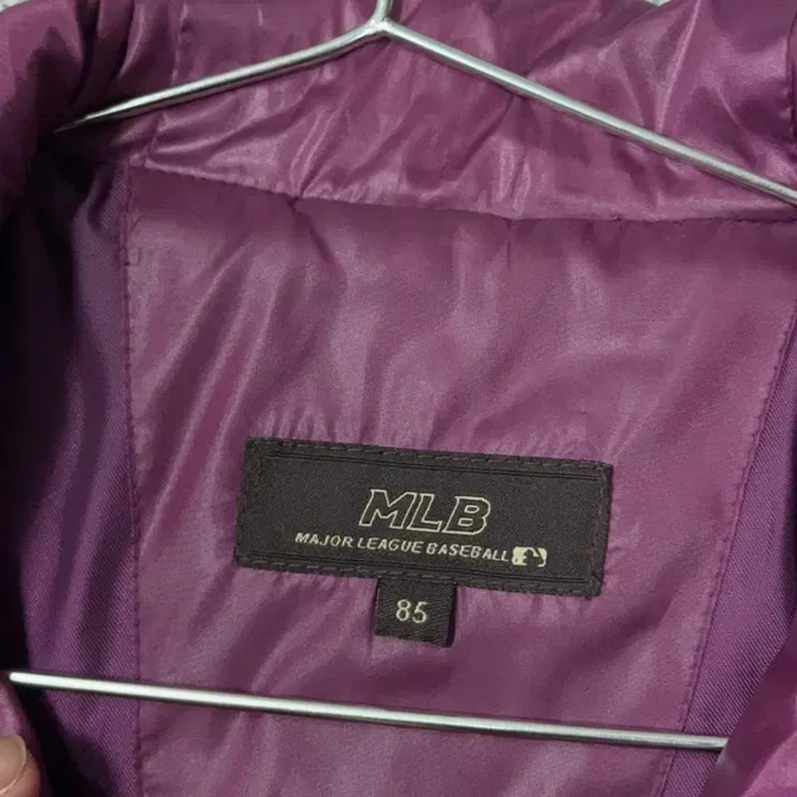 MLB 퍼플 퀄팅 경량 후드 패딩 점퍼 85 상품이미지3