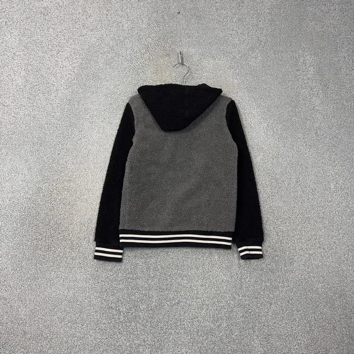 게스 로고 단가라 양털 뽀글이 후드집업 S 상품이미지2