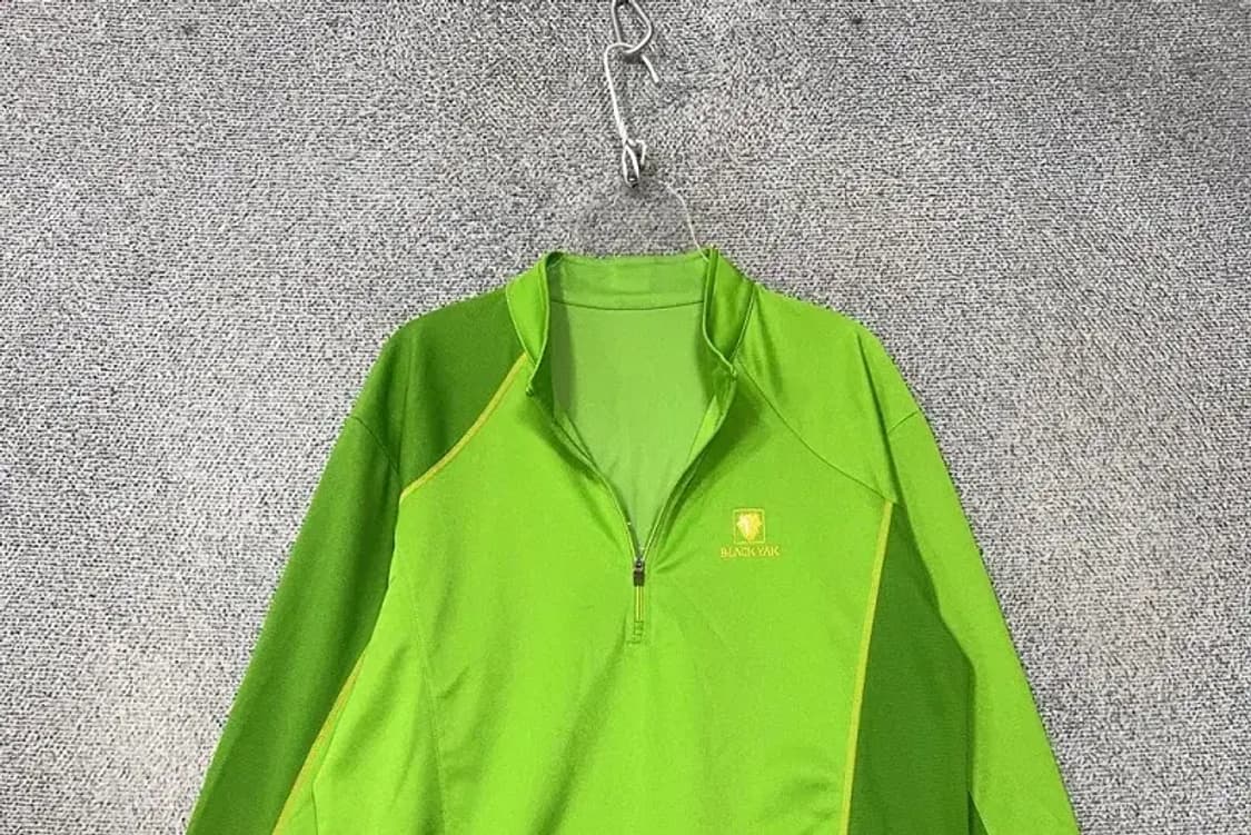 블랙야크 라이트 그린 로고 등산 기능성 반집업 긴팔 100 상품이미지3