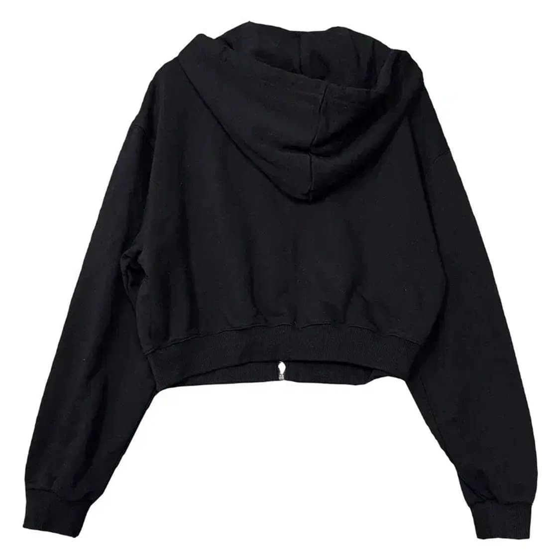 널디 블랙 로고 크롭 후드 집업 XS 상품이미지2