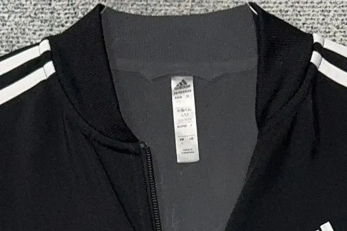 아디다스 블랙 로고 삼선 집업 저지 S 상품이미지5