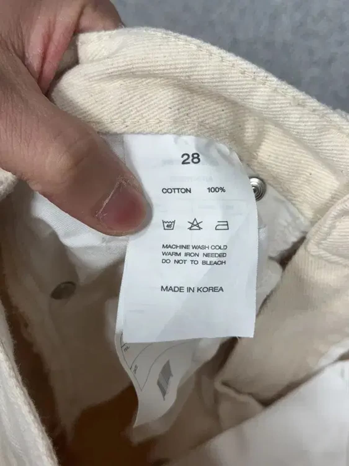 인스턴트 데님 크림 청바지 28 상품이미지8