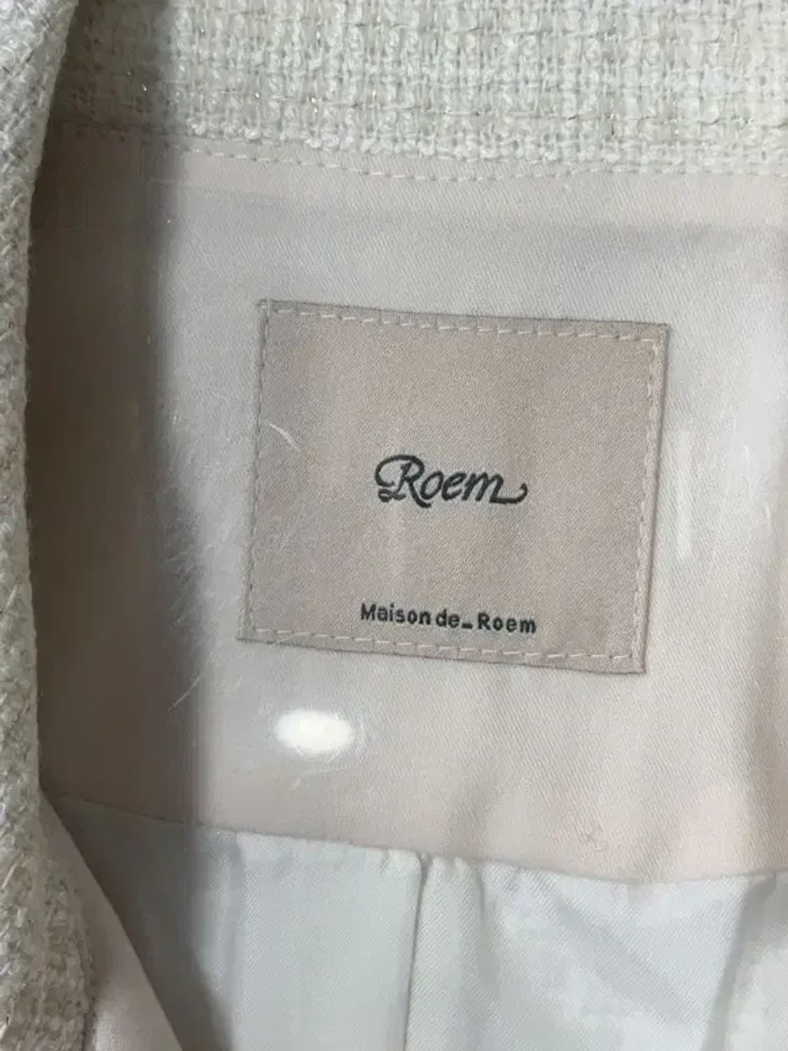 로엠 체크 크림 트위드 자켓 S 상품이미지7