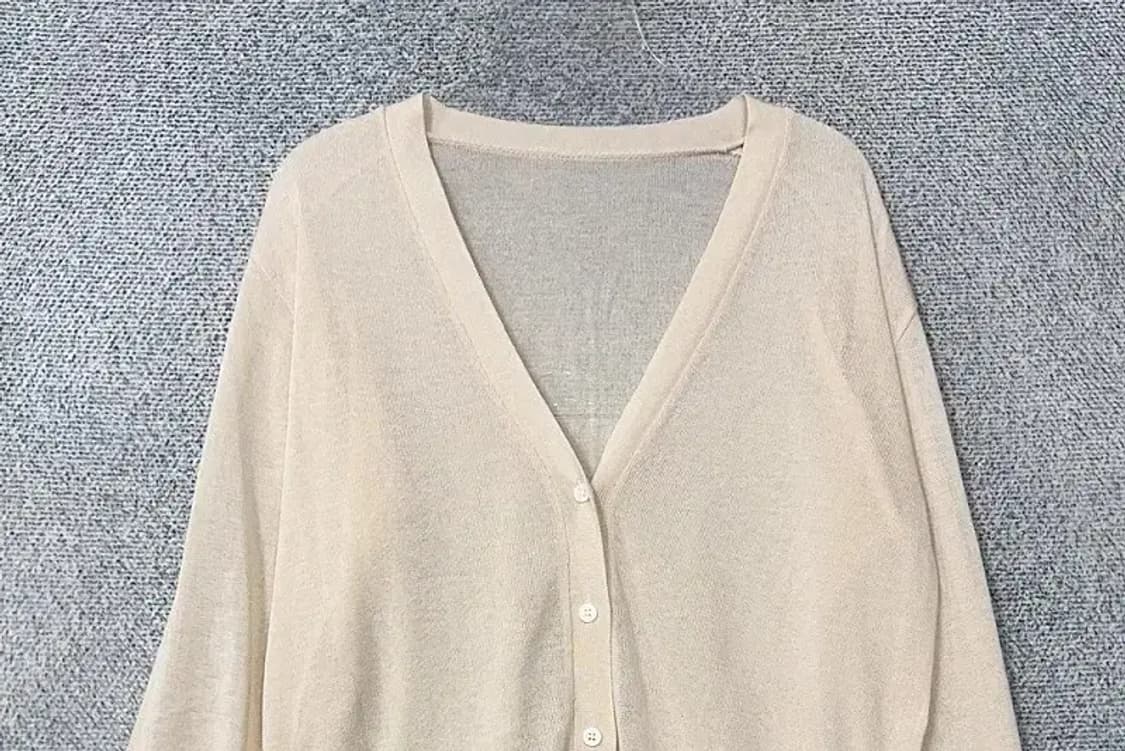 [새상품]나인 크림 롱 니트 가디건 FREE 상품이미지3