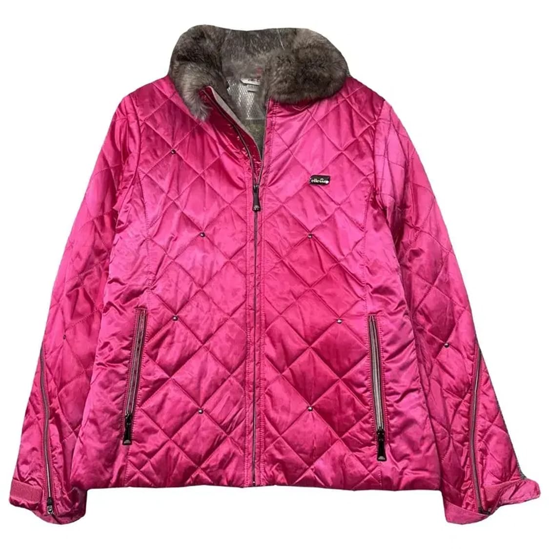 엘레쎄 핑크 퍼 카라 경량 패딩 S 상품이미지1