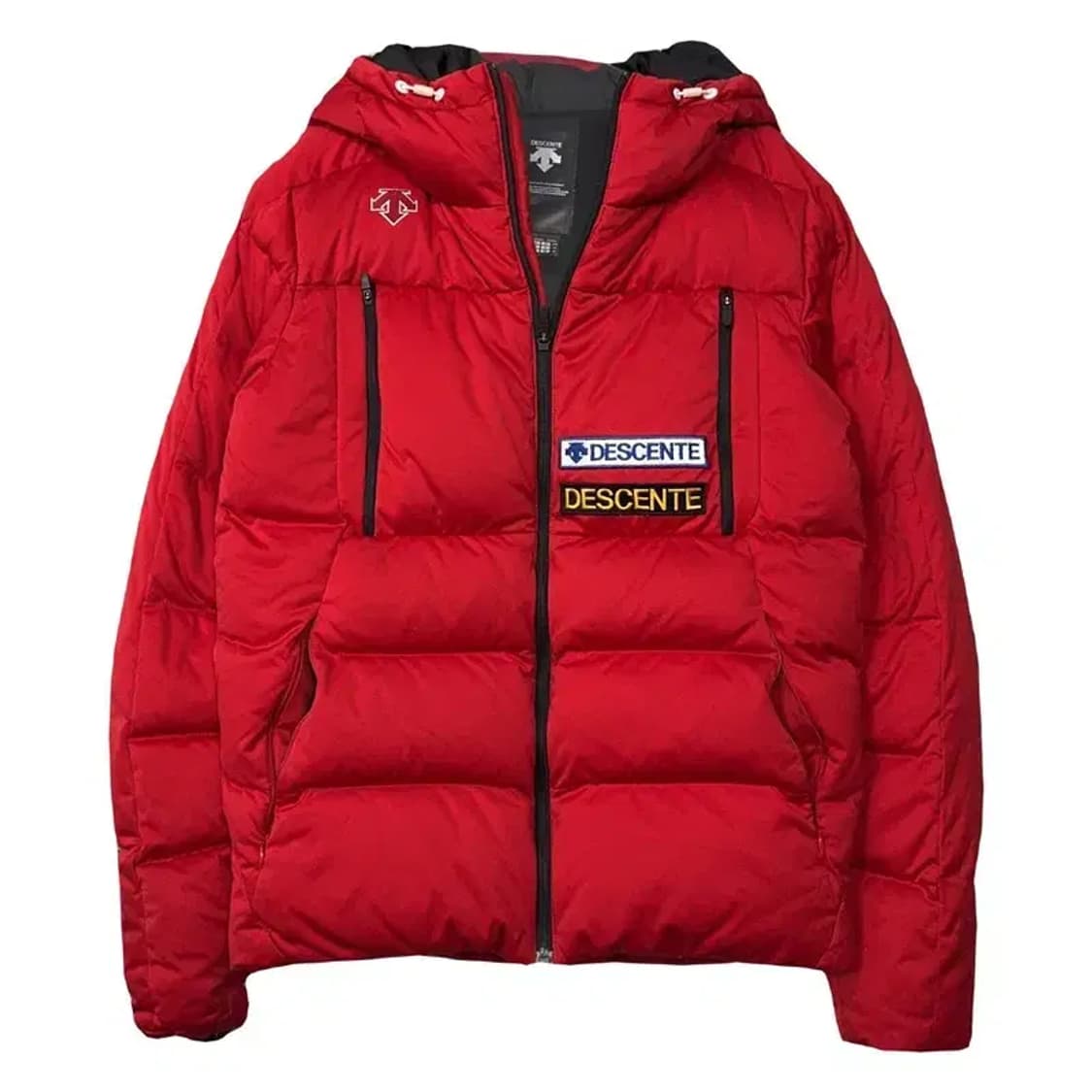 데상트 레드 패치 빈티지 패딩 S 상품이미지1