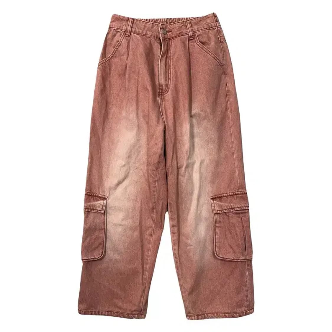 엑스톤즈 피그먼트 빈티지 코랄 워싱 카고 바지 S 상품이미지1