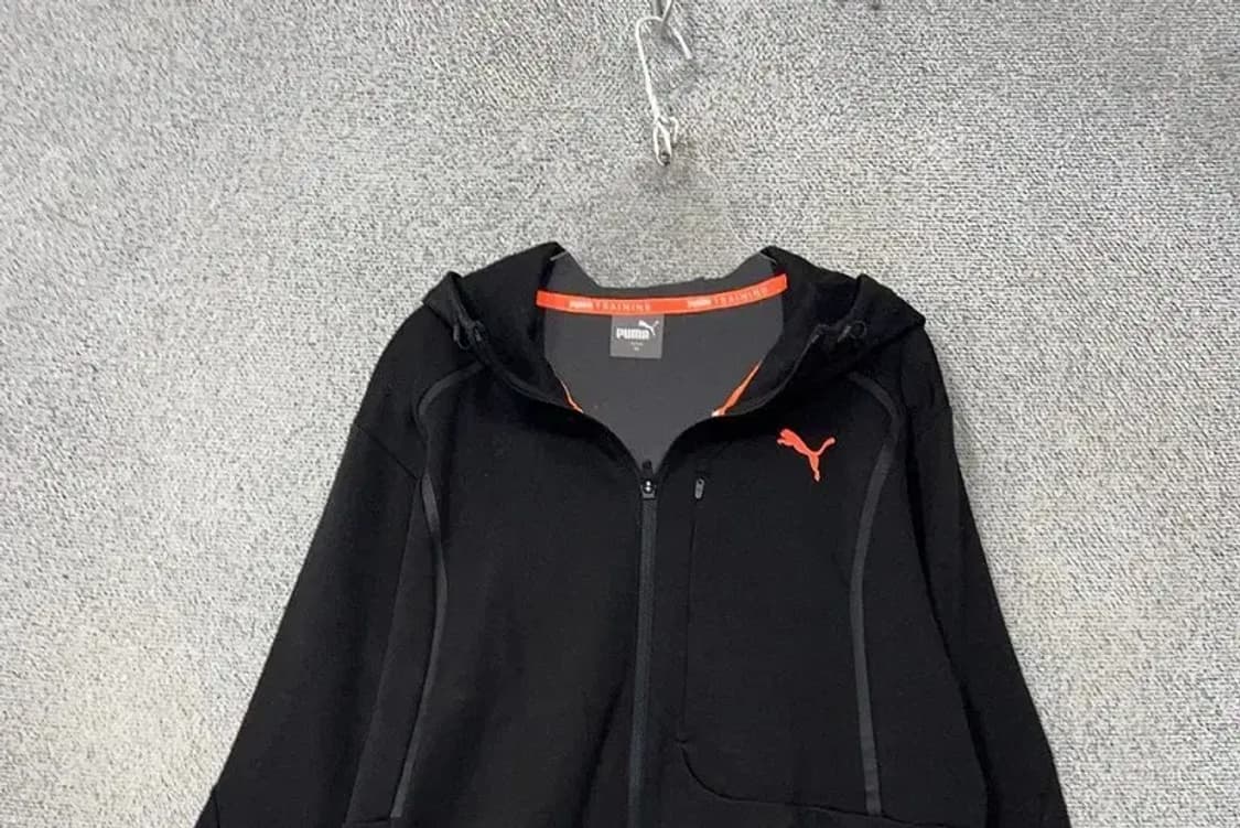 푸마 블랙 로고 기능성 후드 집업 M 상품이미지3