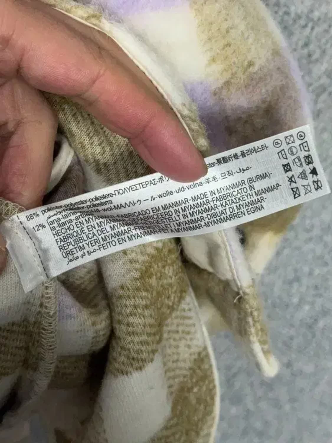 자라 체크 퍼플 플란넬 울 자켓 M-L 상품이미지4