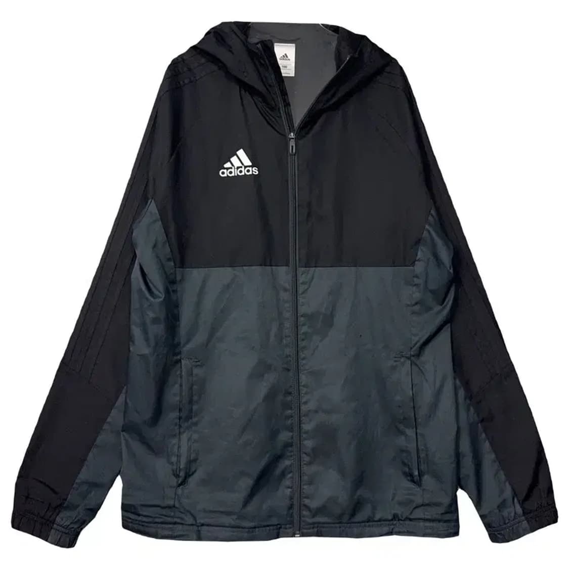 아디다스 블랙 로고 기능성 후드 바람막이 100 상품이미지1