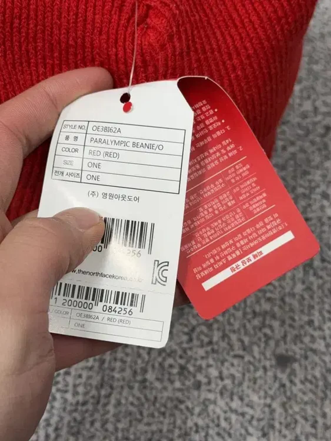 노스페이스 평창 올림픽 프린팅 레드 비니 ONE 상품이미지5