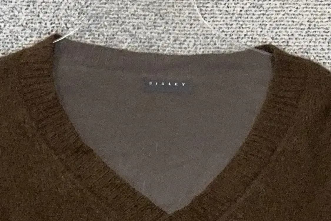 시슬리 브라운 브이넥 니트 ONE SIZE 상품이미지5