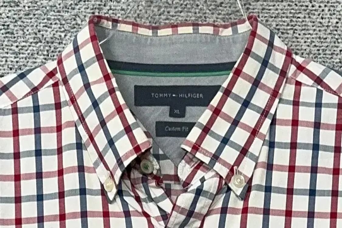 타미힐피거 로고 레드 체크 셔츠 XL 상품이미지5