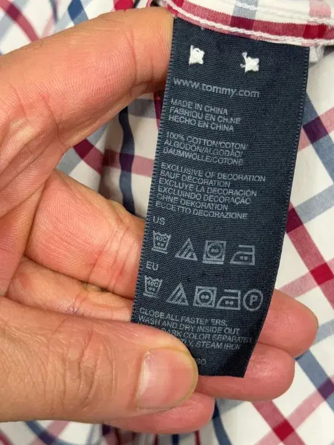 타미힐피거 로고 레드 체크 셔츠 XL 상품이미지8