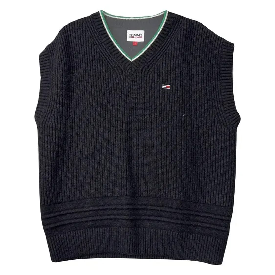 타미힐피거 블랙 로고 니트 조끼 S 상품이미지1