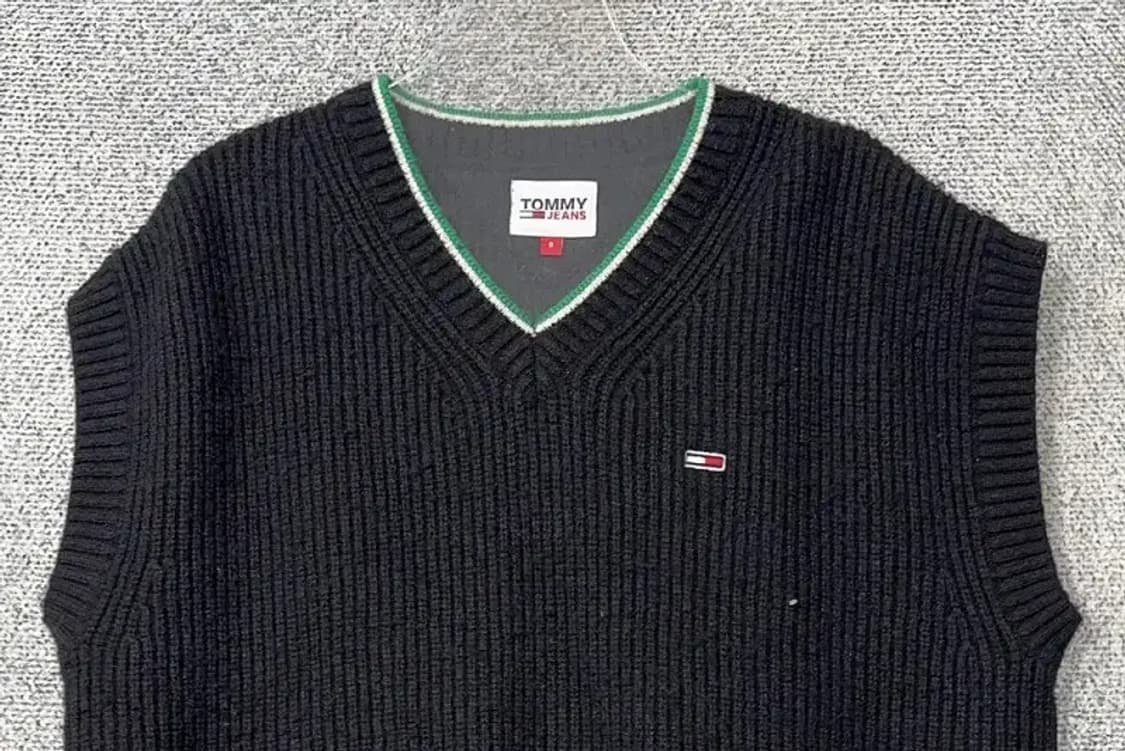 타미힐피거 블랙 로고 니트 조끼 S 상품이미지3