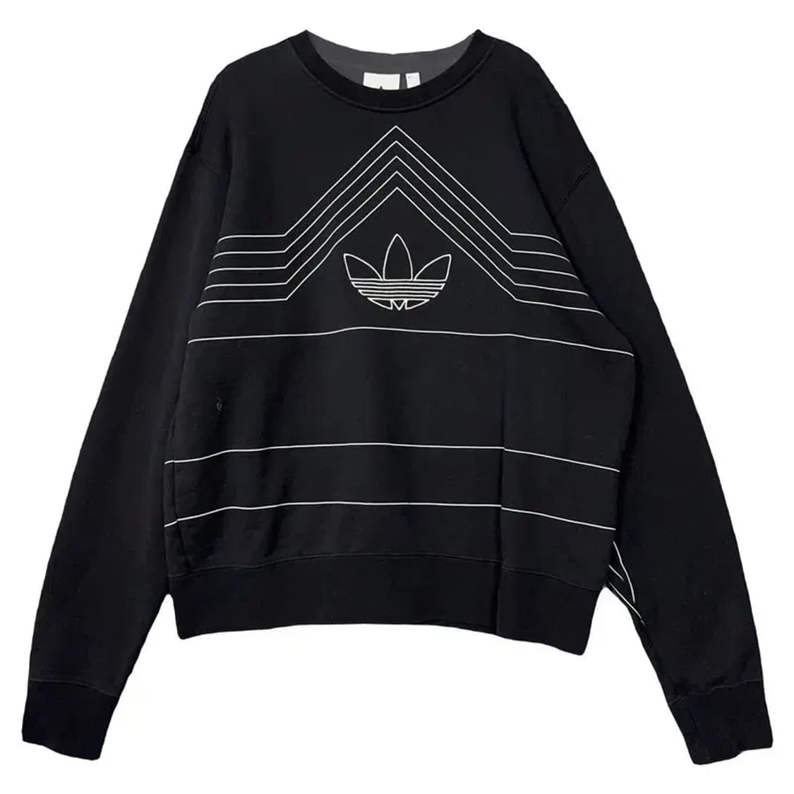 아디다스 스트라이프 블랙 맨투맨 XL 상품이미지1