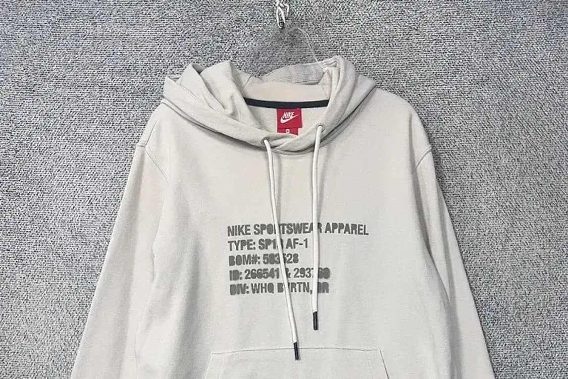 나이키 프린팅 크림 후드티 M 상품이미지3