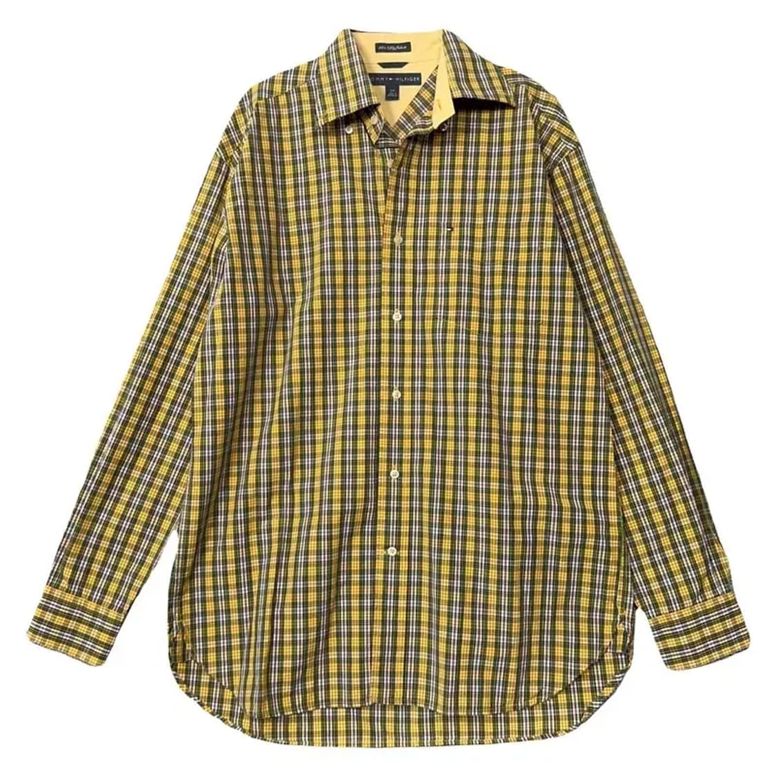 타미힐피거 체크 옐로우 오버핏 빈티지 셔츠 S/P 상품이미지1