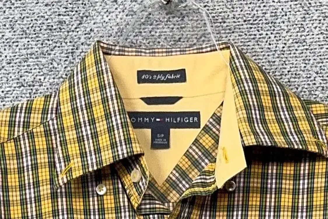 타미힐피거 체크 옐로우 오버핏 빈티지 셔츠 S/P 상품이미지5