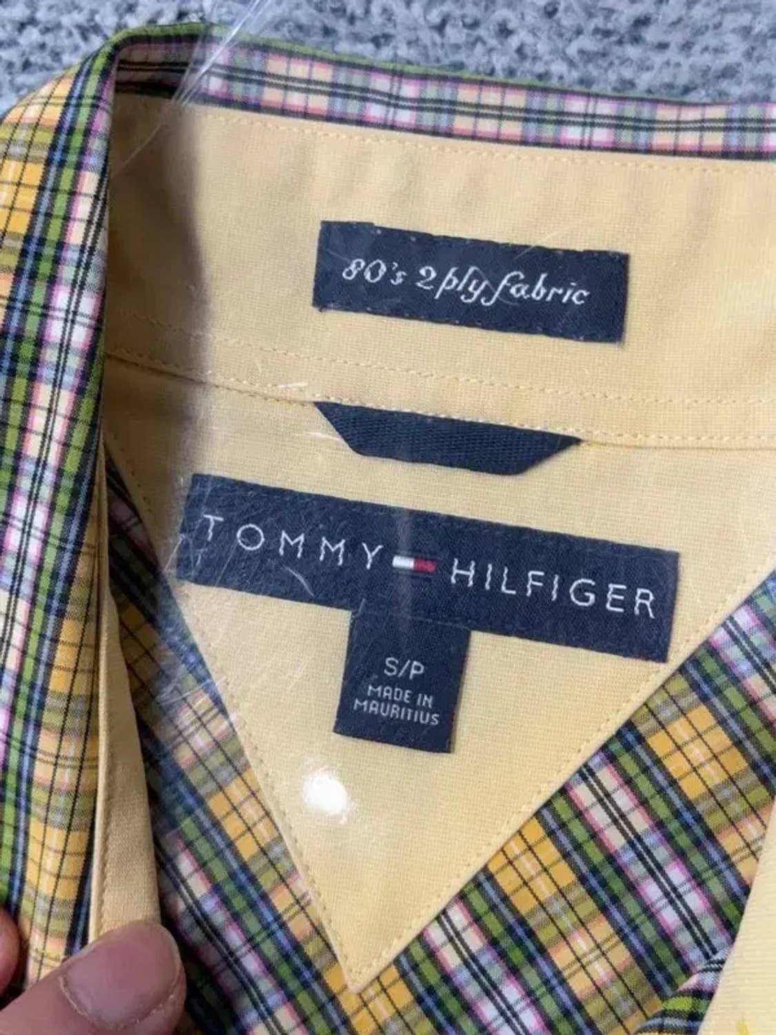 타미힐피거 체크 옐로우 오버핏 빈티지 셔츠 S/P 상품이미지7