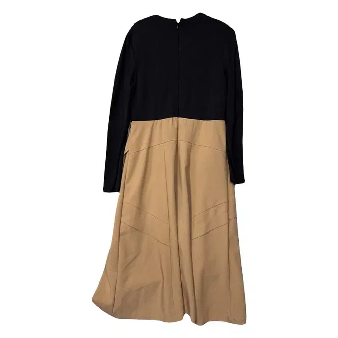 사틴 베이지 블랙 투톤 클래식 원피스 88-97-165 상품이미지2