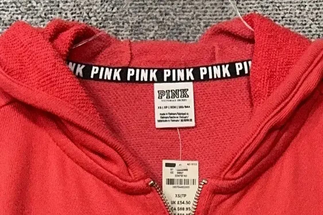 [새상품]빅토리아 시크릿 핑크 프린팅 레드 후드집업 XS | TP 상품이미지5