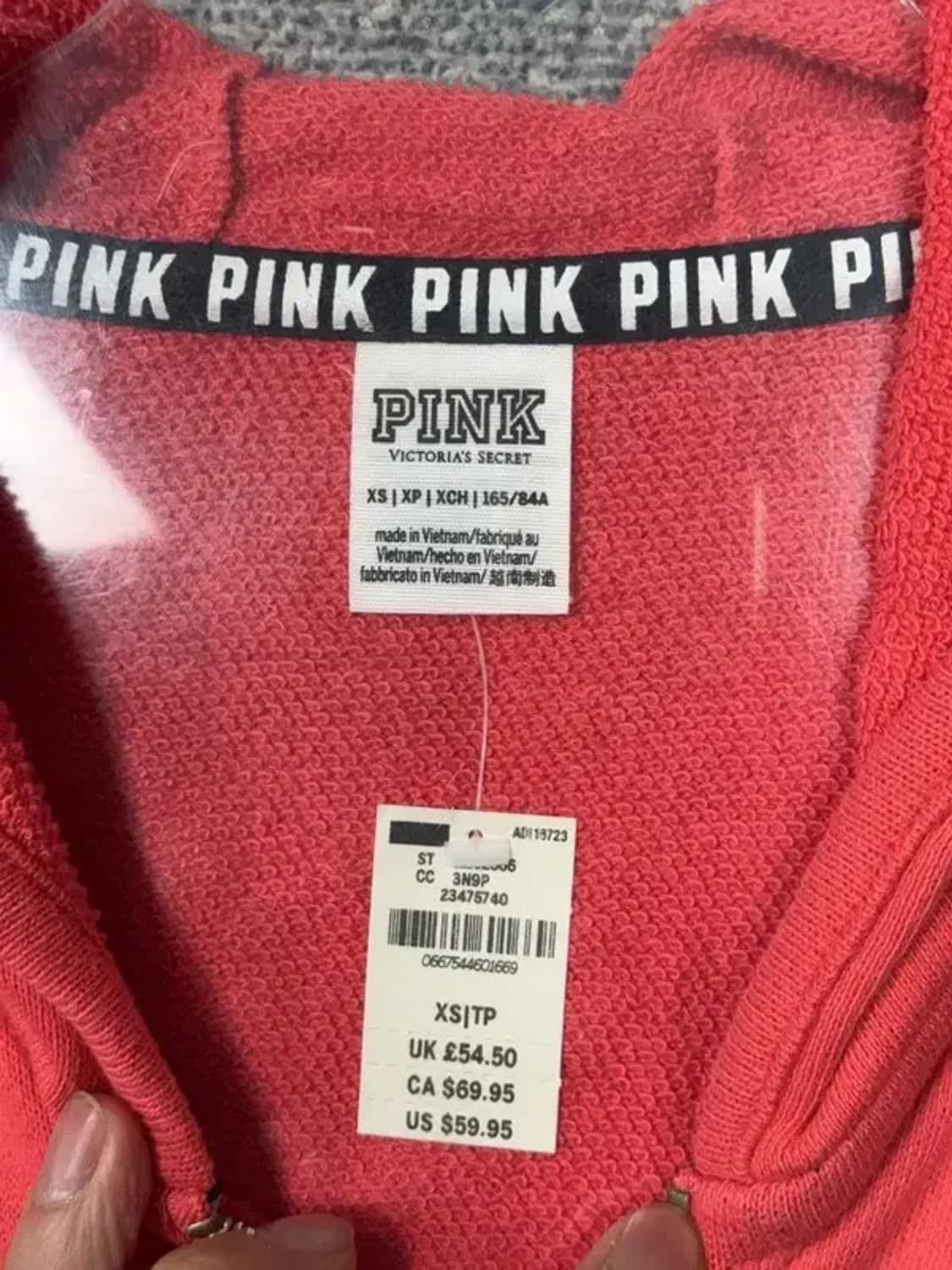 [새상품]빅토리아 시크릿 핑크 프린팅 레드 후드집업 XS | TP 상품이미지7