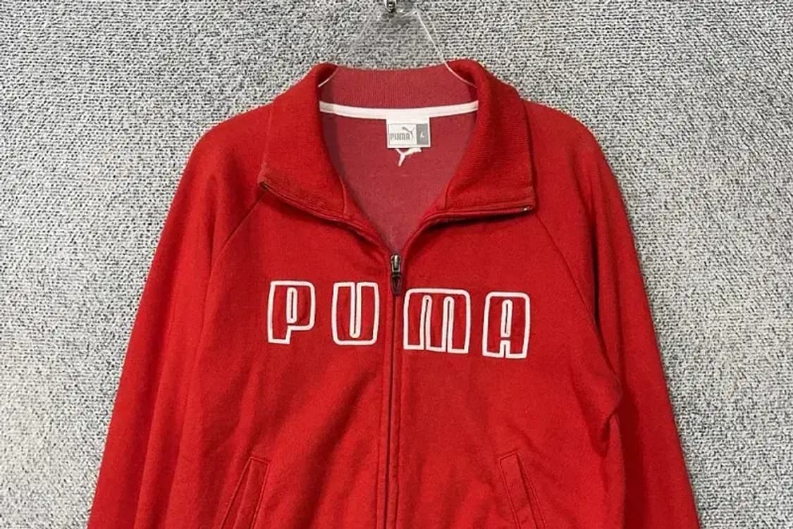 푸마 레트로 스펠 로고 레드 트랙탑 집업 저지 L 상품이미지3