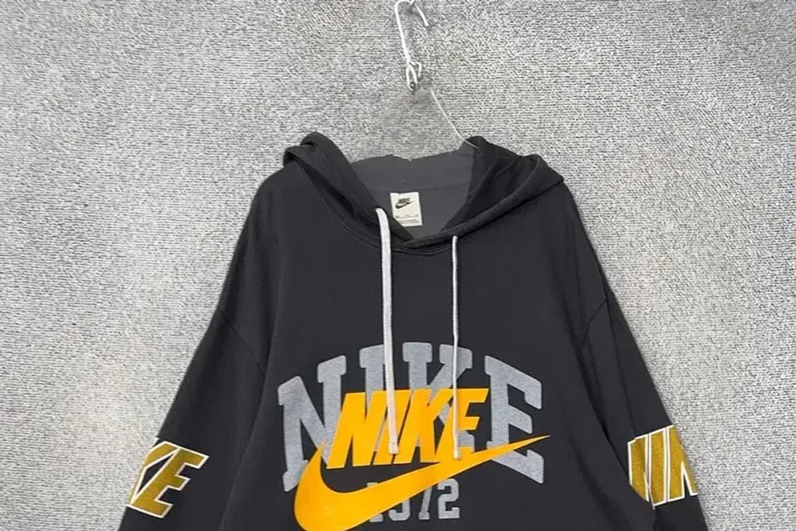 나이키 빈티지 프린팅 블랙 후드티 XXL 상품이미지3