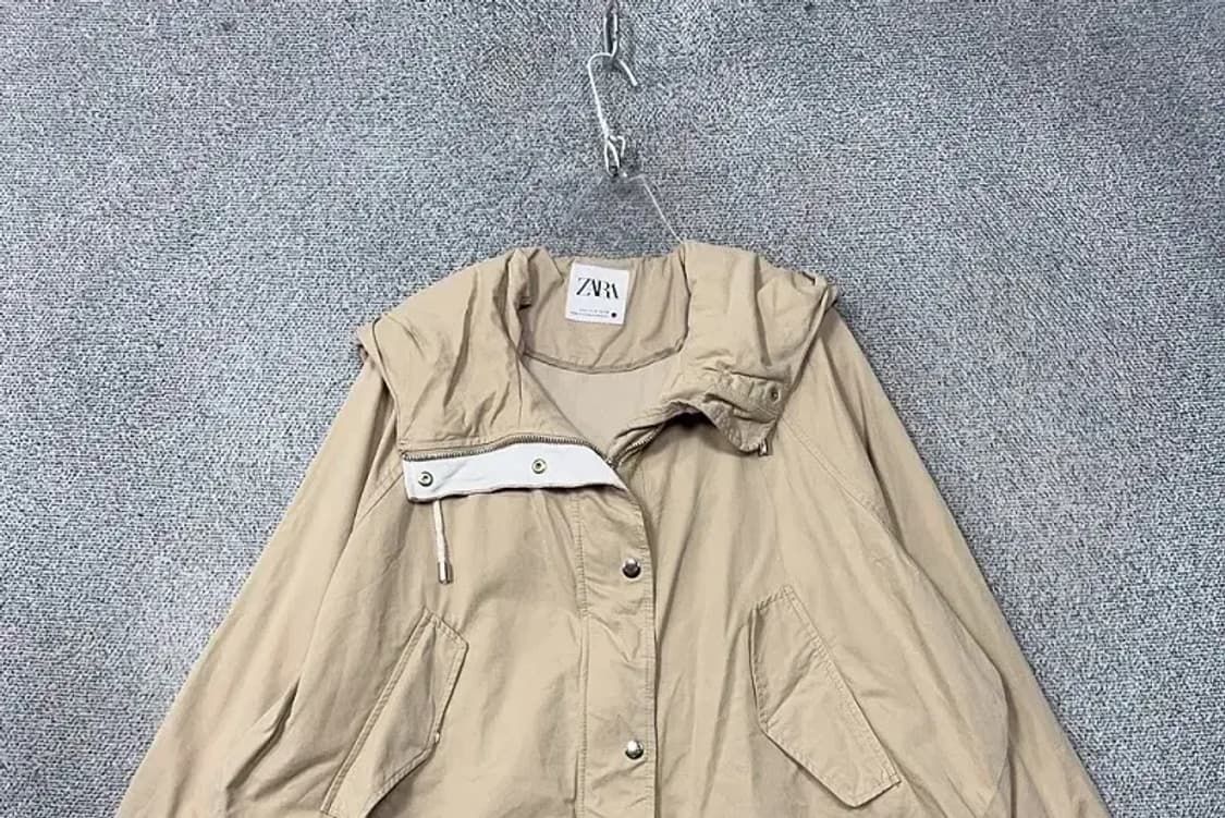 자라 베이지 나일론 크롭 오버핏 자켓 S 상품이미지3