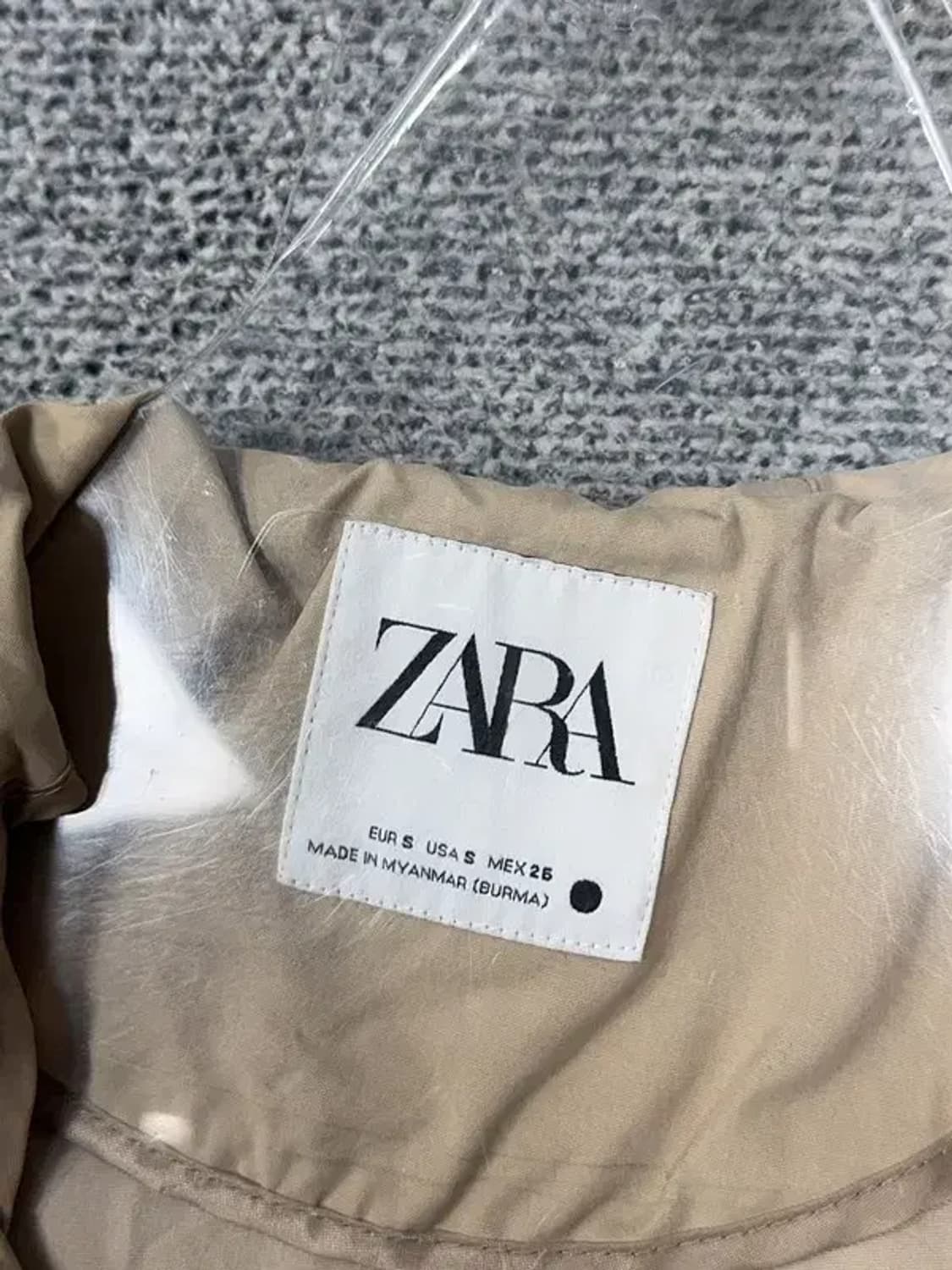 자라 베이지 나일론 크롭 오버핏 자켓 S 상품이미지6