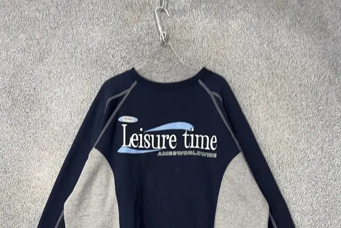 아메스월드와이드 자수 로고 네이비 맨투맨 L 상품이미지3