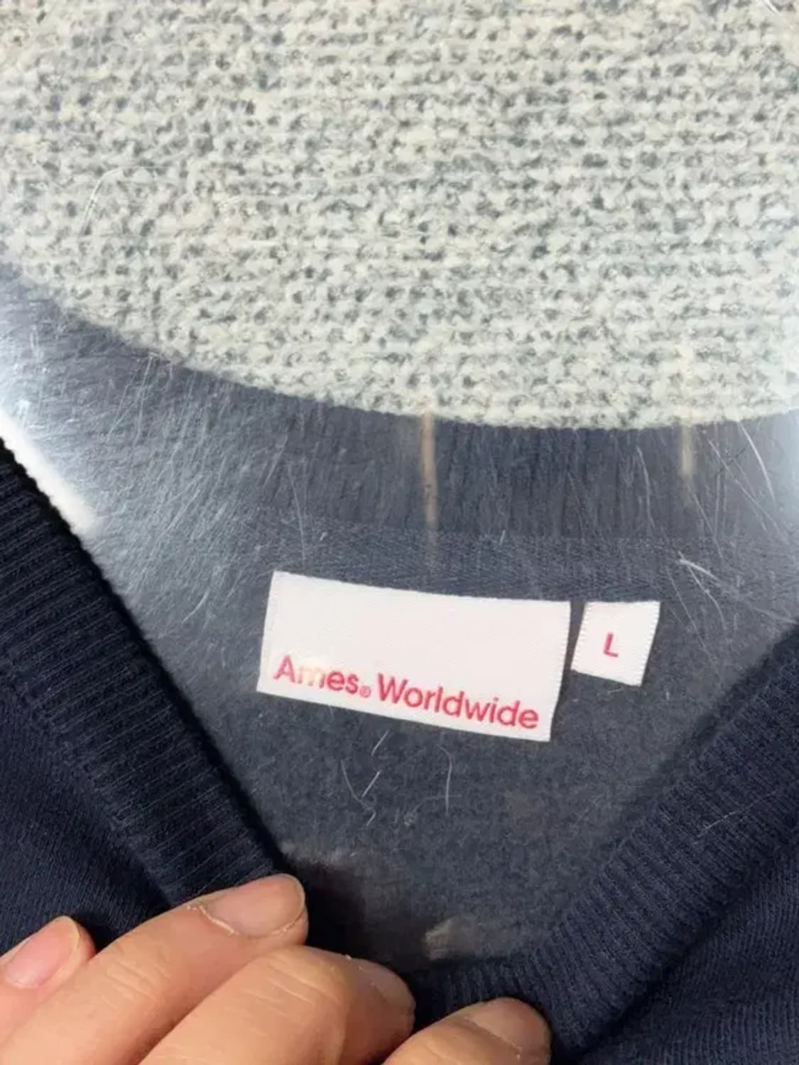 아메스월드와이드 자수 로고 네이비 맨투맨 L 상품이미지6